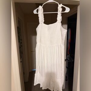 White Eyelet Smocked Sundress